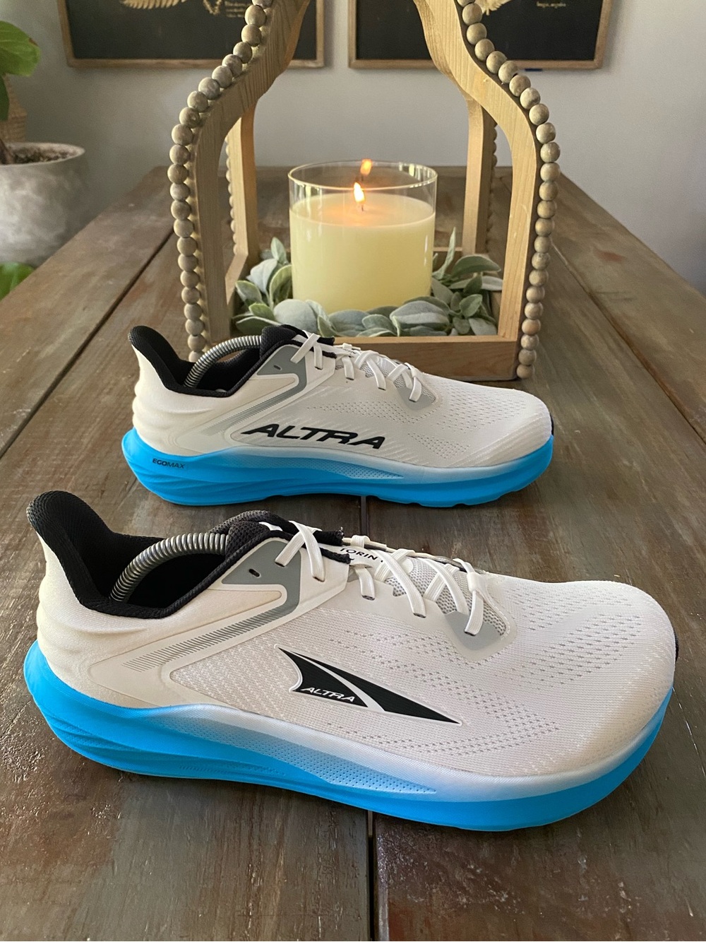 Altra Torin 8 Mens Athletic Running Sneakers Shoes Sample Model White Blue